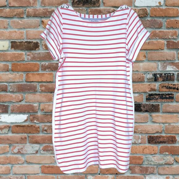 Tommy Bahama Size M Cotton Blend Jovanna Stripe Short Sleeve Dress Beach Casual - Picture 3 of 11